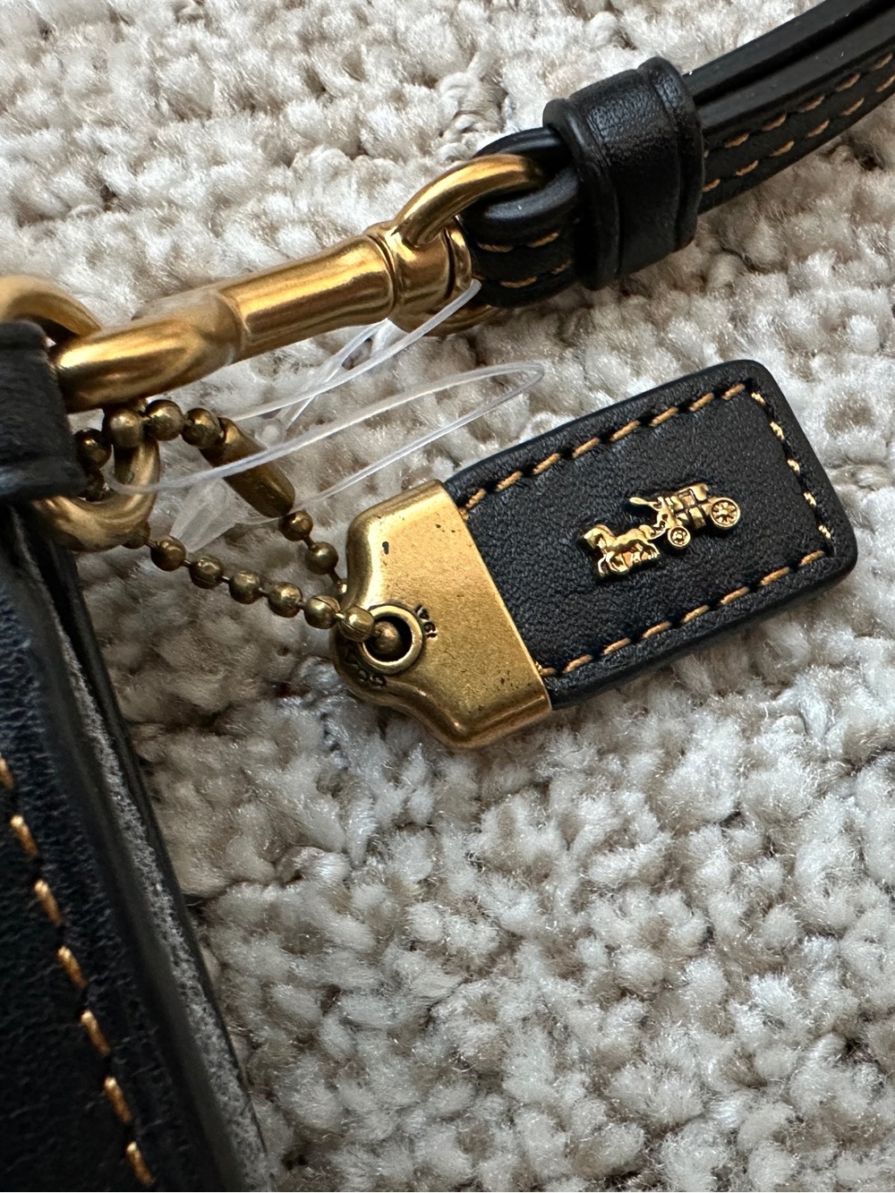 Coach Leather Floral Wristlet Pouch - Black - Picture 6 of 12